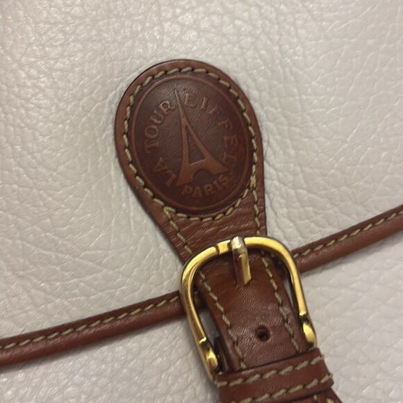 La Tour Eiffel Elegant white  and Brown genuine leather Shoulder Bag - Picture 3 of 11